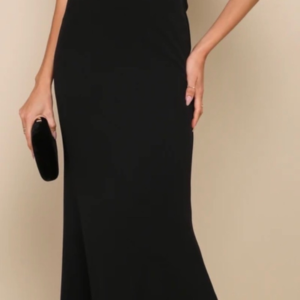 Lulus Exquisite Refinement Black Backless Bow Ruf… - image 3